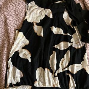 Anthropologie Floral Black and White Women's Top